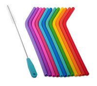 Housavvy Silicone Straws 12 Pack with Brush