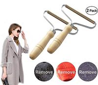 Portable Lint Remover Clothes Fuzz Fabric Shaver Wood Lint Removal Tool Pro Reusable Lint Roller Pill Ball Defuzzer for Sweater Woven Coat Pet Hair Furniture (Blue)