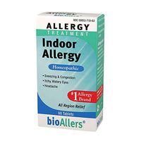 bioAllers Indoor Allergy Homeopathic Treatment for Sneezing & Congestion, Itchy Eyes & Headache Relief | 60 Tablets