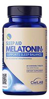 CieLAB Melatonin 3 mg Chewable Tablets Helps Support Normal Regular Sleep Wake Cycle for Jet lag Insomnia Sleeplessness Fall Asleep Faster Sleep Longer and Wake Up Refreshed - 60 tablets - Made in USA