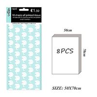 Blue Bulk Wrapping Tissue Paper - 8 Sheets Blue Animal Motifs Tissue Taper Bulk for Christmas, Birthday, Gift Package and Bottle Including 8pcs 20inch28inch Square Wrapping Paper (1)