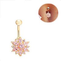 Style Sexy Rhinestone CZ Diamond Navel Belly Button Rings Body Piercing Beauty Womans Party Jewerly Trendy Elegant Cheap Design Novelty Polar | color - Pink