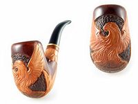 New Fashion"American Eagle" Tobacco Smoking Pipe Carved Pear Root + Pouch Gift! (2)