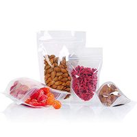 Pack Packaging 100PCS Clear Airtight Zipper Resealable Stand Up Food Bags,Snack Food Tea Packing Drinking Pouches (4.7"×7.8"(12×20cm))