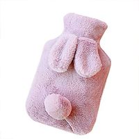 Hacoly Hot Water Bottle Rabbit Bunny Shape Plush Heat Up Portable Reusable Therapy Heating Pad for Warming Pain Relief Hand Foot Warmer Chrismas Gift-Purple