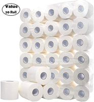 Paper Towels 20 Rolls White Toilet Paper Roll, Soft Absorbent Tissues Paper 4-Ply Solid Roll Paper Hollow Roll Paper, 100% Natural Wood Pulp Toilet Paper Bath Tissues Paper Towels Tissue for Daily Use