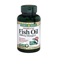 Nature's Bounty Odorless Fish Oil 1200 mg - 60 Coated Softgels, Pack of 5
