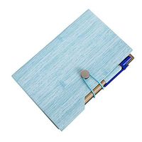 Cupcinu Portable Spiral Notepad Subject College Ruled Spiral Bound Notebooks with Pen in Holder Sticky Colored Notes Page Marker Tabs 10.5cmX15.5cm (Blue)
