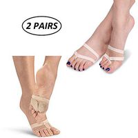 Gofypel Toe Pad 2-Hole Forefoot Pad Sleeve Supports Belly DanceFoot Supports Soft Herringbone Protector 2 Pairs