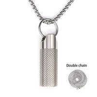 Haxtec Titanium Pill Fob Necklace Nitro Mini Waterproof Pill Holder Lightweight Survival Case Charming Pendant Titanium Necklace Fob for Men & Women (TC10-Ti)