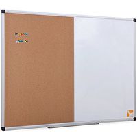 XBoard Magnetic whiteboard 36 x 24 - Combo Whiteboard Dry Erase Board/Cork Board 36 x 24, Magnetic White Board + Corkboard with Aluminum Frame, 10 Colorful Push Pins & Marker Tray Included