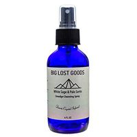Big Lost Goods White Sage & Palo Santo Smudge Spray. Use for smokeless smudging, Energy Cleansing, and Protection. 4 oz Bottles Handmade and Blended from Pure and Organic Essential Oils and Crystal