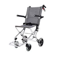 YL Lightweight Wheelchair - Aluminium Frame Portable Transit Travel Chair,with Flip-Back Desk Arms and Handle Brake Portable Walker,Back Storage Bag and seat Belt Seat