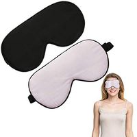 Samtree 2 Pack Silk Sleep Masks for Women and Men, Lightweight Night Blindfold No Pressure Eye Mask,Light Blocking Eyeshape for Shift Work Nap,Traveling (Light Pink+Black)