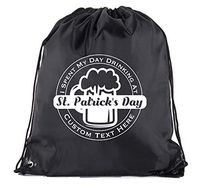 Custom St Patrick's Day Backpack Personalized Drawstring Bags, Reusable Gift bag - 10PK Black CE2500Patty S6