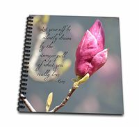 3dRose db_51351_1 Be Silently Drawn Pink Tulip Flowers Inspirational Rumi Quote Drawing Book, 8 by 8-Inch