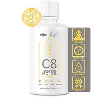 VitaTradingCo C8 MCT Oil 100% Pure 32 oz | Keto, Paleo, Vegan Diet | Caprylic Acid | Clean Energy | Healthy Fat | BPA-free | Sustainably Sourced | 3X Distilled | Non-GMO, Gluten-free | ~63 Servings