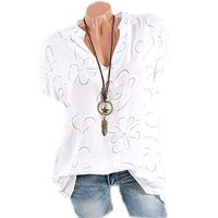 WENOVL T Shirt Dress,Women Plus Size Casual Floral Print V Neck Daily Tunic Loose Tops Blouse Shirt Blue