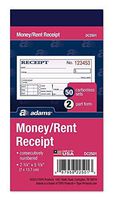 Adams Money and Rent Receipt, 2-3/4 x 5-3/8 Inches, 2-Parts, Carbonless, White/Canary, 50 Sets per Book, 9 Books (DC2501-9))