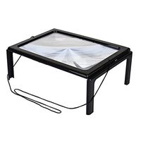 GOTOTOP 3X Large Full Page Magnifier with 4 LED Lights and Foldable Flip-Out Legs Ideal for Reading Small Prints & Low Vision