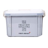 Household Medical First Aid Kit Box Organizer Portable Medicine Box Portable Multi-Layer Emergency Medicine Storage Box Plastic Children's Medicine Box Size 34 20 23CM,Gray