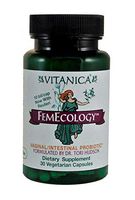 Vitanica FemEcology, Vaginal and Intestinal Probiotic Support, Vegan, 30 Capsules