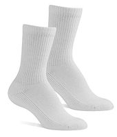 Berkshire Women's Premium Non-Binding Diabetic Comfort Crew Socks (2 Pair Pack) - White, Women's Shoe Size 6-9