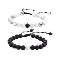 Softones 8MM Lava Rock Aromatherapy Anxiety Essential Oil Diffuser Beads Bracelet for Men Women,Friendship Couples Gifts Natural Stone Bracelets