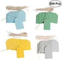 NUOBESTY 800pcs Colored Blank Paper Tags Wedding Favour Gift Wrap Tag Price Label with Jute Twine for Party Gift Decoration