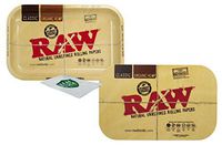 Raw"Classic" Rolling Tray Small, RAW Magnetic Small Rolling Tray Cover, with Leaf Lock Gear Smell Proof Pouch - 3 Item Bundle