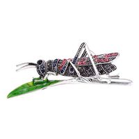 Crystal Insect Grasshopper Locust Pin Brooch Women Girl Jewelry Accessory Daily Fashion Novelty Aesthetic Woman Accesories Styling Elegant Decoration Prom