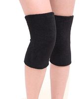 1Pair Supper Elastic Towel Knee Pads Dance Protection Cover Elderly Leggings Support Sports Fitness Unisex Winter Warm Thermal Knee Sleeves For Joint Pain Arthritis Relief Lady Men (Black)