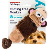 Petstages Just For Fun No Stuffing Plush LiL Squeak Monkey Dog Toy for Small Dogs