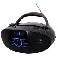 Jensen Portable CD Player BLUETOOTH AM/FM Radio Boombox with Blue LED Display and Built-In Speakers, Telescopic Antenna