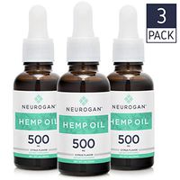 Neurogan Hemp Oil for Pain & Stress Relief 500mg (3-Pack) - Organic Hemp Oil for Improved Sleep - Non-GMO, Vegan