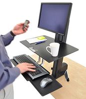 Ergotron 33351200 WorkFit-S Sit-Stand Workstation w/Worksurface, LCD HD Monitor, Aluminum/Black
