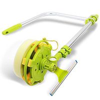 Eplze Telescopic Wand Window Cleaner Double-sided Glass Cleaning Kit with Pole, Scrubber, Squeegee, Scraper, Sponge