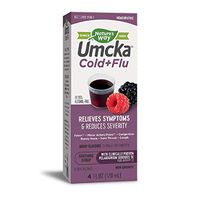 Nature's Way Umcka Cold+Flu Multi-Action Non-Drowsy Relief, Fructose-Free Syrup, 99.95% Alcohol Free, Berry Flavored, 4 oz. (Packaging May Vary)