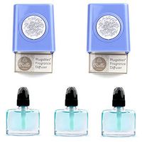 2 Plugables Serenity Electric Scented Oil Diffuser Home Fragrancers with 3 (Sea Breeze) Aroma Oils