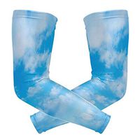 LEVEIS Blue Sky Arm Sleeves UV Protection for Men Women Sunblock Protective Gloves Running Golf Cycling Driving Long Arm Cover 1 Pair