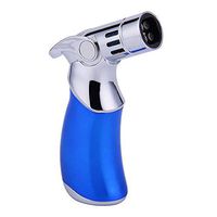 Cooking Torch Kitchen Lighter, Windproof Lighter No Gas Large Firepower Refillable Butane Torch Single Flame Lighters for Cooking Camping BBQ Outdoors -1 PCS (Blue)