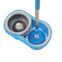 360° Spin Dry Mop Rotating Magic Spin Floor Mop Bucket Set + 2 Absorbent Microfibre Head（Blue ）