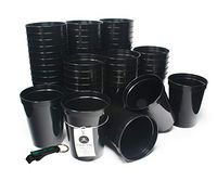 Rolling Sands 16 Ounce Reusable Plastic Stadium Cups Black, Bulk 50 Pack, Made in USA, BPA-Free Dishwasher Safe Plastic Tumblers and Bottle Opener
