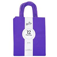 60CT Solid Color Kraft Paper Gift Bags Bulk with Handles [ Ideal for Shopping, Packaging, Retail, Party, Craft, Gifts, Wedding, Recycled, Business, Goody and Merchandise Bag] (Purple, 60CT Medium)