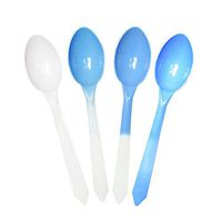 Color Changing Plastic Dessert Spoons - Changes From White to Blue When Cold - Colorful Plastic Spoons - Frozen Dessert Supplies - Made in USA! 25 Count