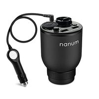 E-More Car Oil Diffuser Air Purifier Aroma Diffuser Air Freshener Purifier Aromatherapy Mist Maker with Safety Hammer, Car Air Lonizer Adapter with 2 USB Ports Car Cup Charger (Black)