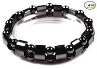 Men Women Hematite Metal Magnetic Therapy Bracelets - 4 pcs