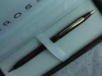 Cross Made in USA Classic Century "Signature Series " Burgundy 0.5MM Pencil with 23K Gold Appointments and Decorative Center Rings