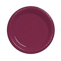 Solid Color Dinner Plates, Burgundy, 9" - 1 Pkg