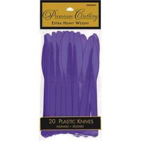 Amscan 8004.25 Premium Heavy Weight disposable-knives, 10.7" x 4.5", Purple